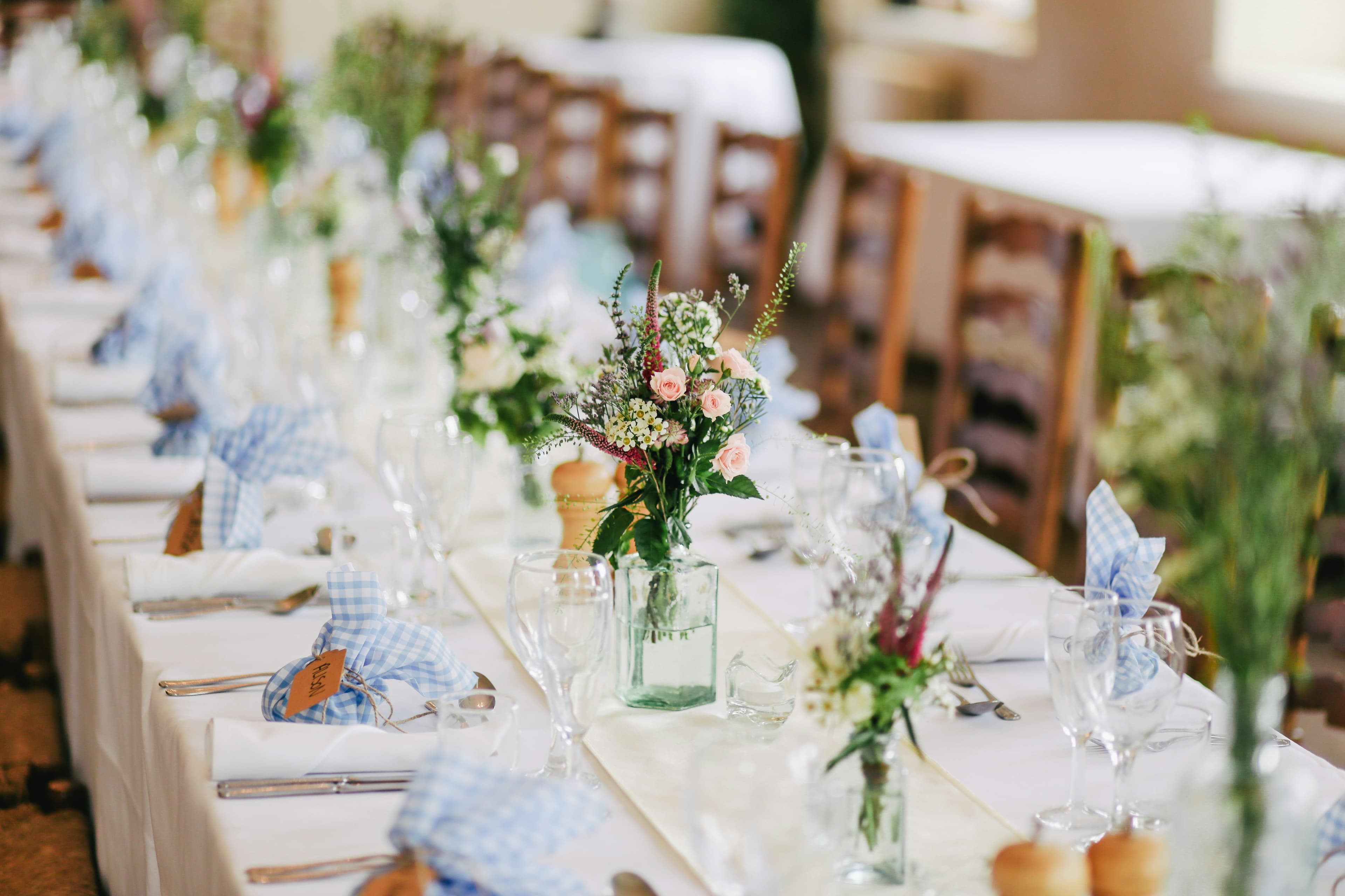 An elegantly set wedding celebration table